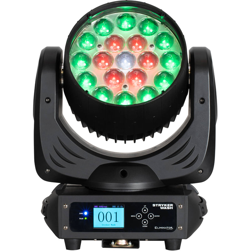 Eliminator Lighting Stryker Wash Quad RGBW LED Moving Head with Motorized Zoom