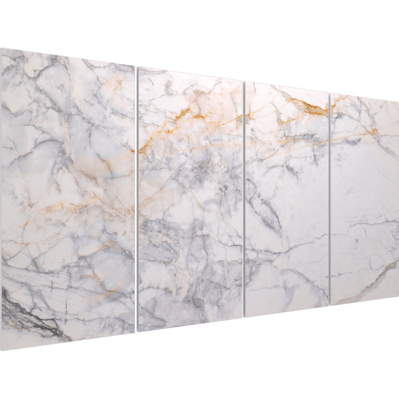 Vicoustic Flat Panel VMT Wall and Ceiling Acoustic Tile Natural Stones (Calacatta Carrara, 46.9 x 23.4 x 0.78", 4-Pack)