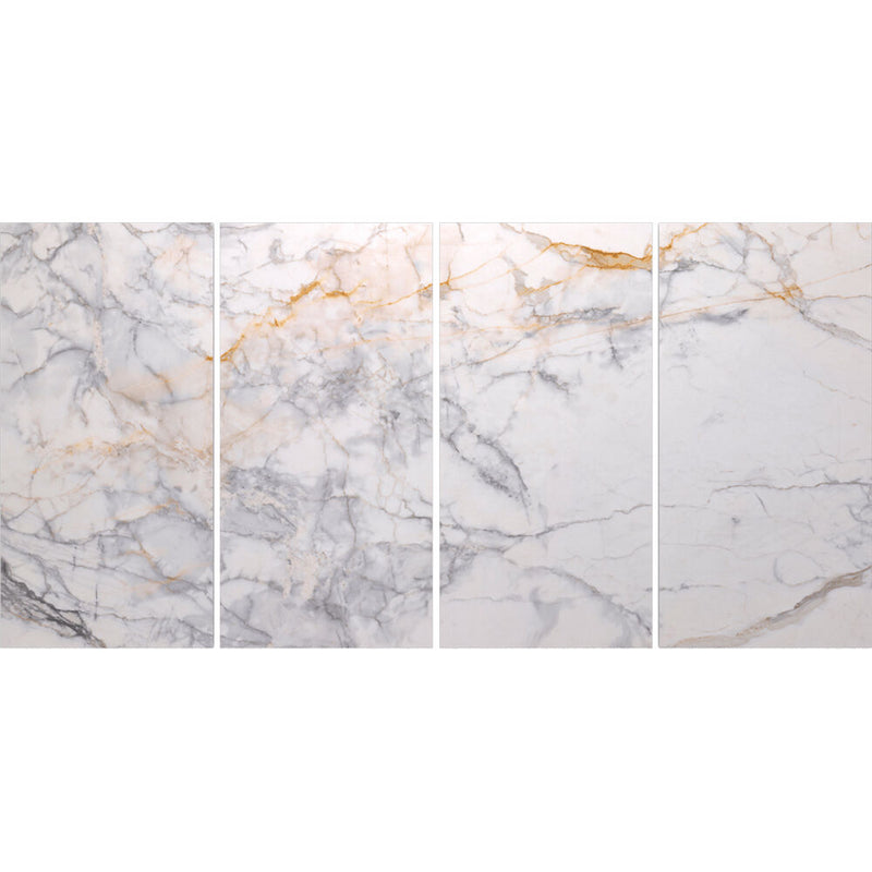 Vicoustic Flat Panel VMT Wall and Ceiling Acoustic Tile Natural Stones (Calacatta Carrara, 46.9 x 23.4 x 0.78", 4-Pack)