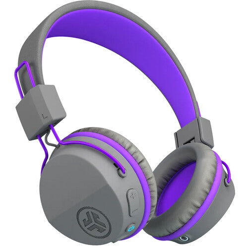 JLab JBuddies Studio Wireless On-Ear Kids Headphones (Gray and Purple)