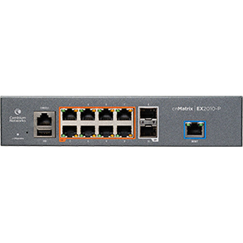 Cambium cnMatrix EX2010-P 8-Port Gigabit PoE+ Compliant Managed Network Switch