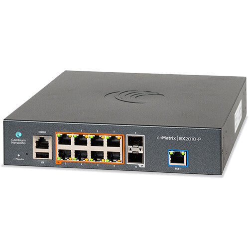 Cambium cnMatrix EX2010-P 8-Port Gigabit PoE+ Compliant Managed Network Switch