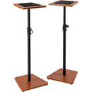 On-Stage Wood Studio Monitor Stands (Rosewood, Pair)