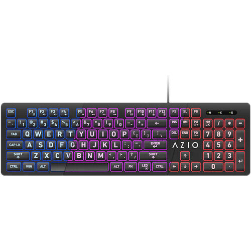 AZIO KB512 Large Font Backlit Keyboard (Black)