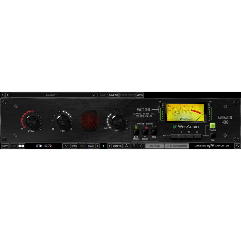 WesAudio ng76 Pair Analog 1176-Style Compressor with Full Digital Recall (Stereo-Matched Pair)