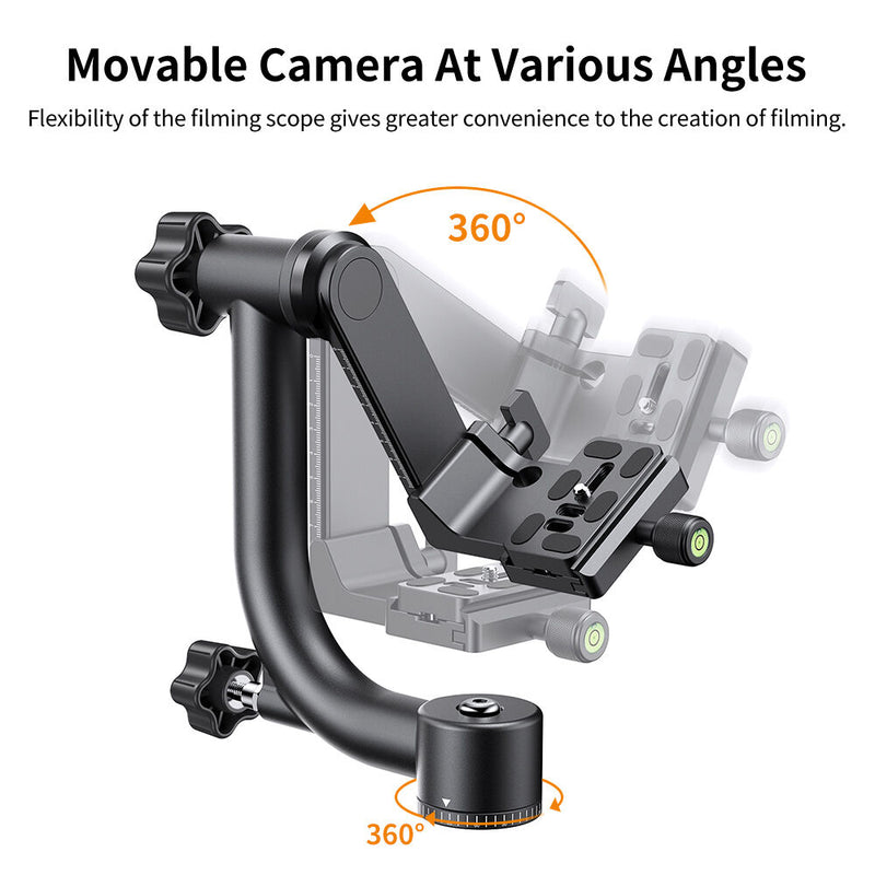 K&F Concept Gimbal Tripod Head with Arca-Type QR