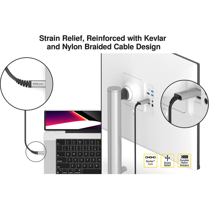 EZQuest DuraGuard USB-C Male to DisplayPort Male Cable (7.2')