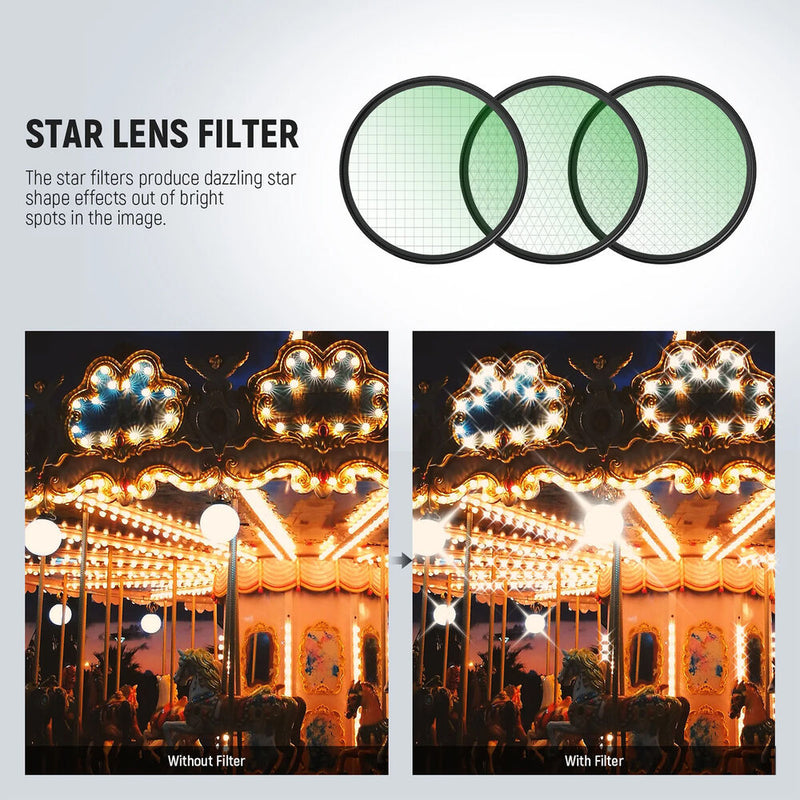 Neewer Star Filter Kit (82mm, 3-Piece)