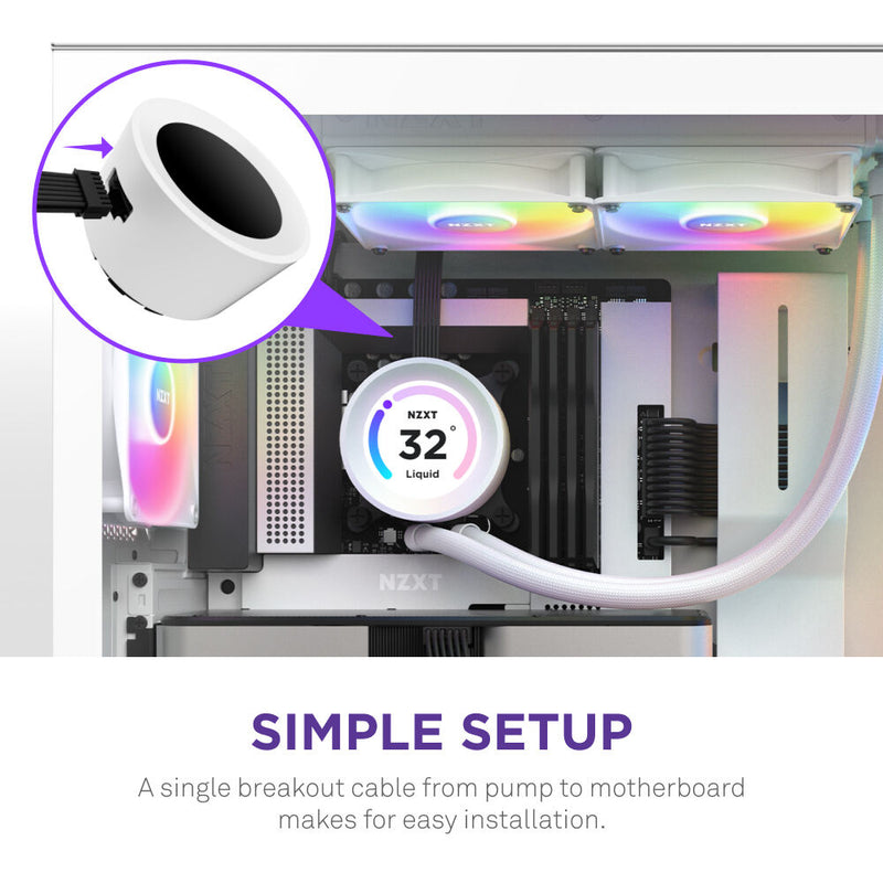 NZXT 240mm Kraken Elite RGB All-in-One Liquid CPU Cooler (White)