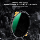 K&F Concept Nano-X Pro Series CPL+ND2-32 Filter (72mm, 1 to 5-Stop)