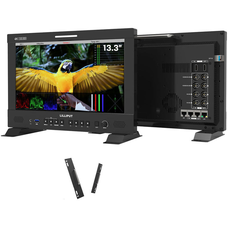 Lilliput Q13 13.3" 12G-SDI/HDMI Broadcast Studio Monitor with Rackmount (V-Mount)