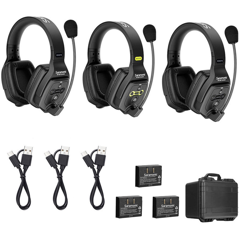 Saramonic WiTalk-WT3D 3-Person Full-Duplex Wireless Intercom System with Dual-Ear Headsets (1.9 GHz)