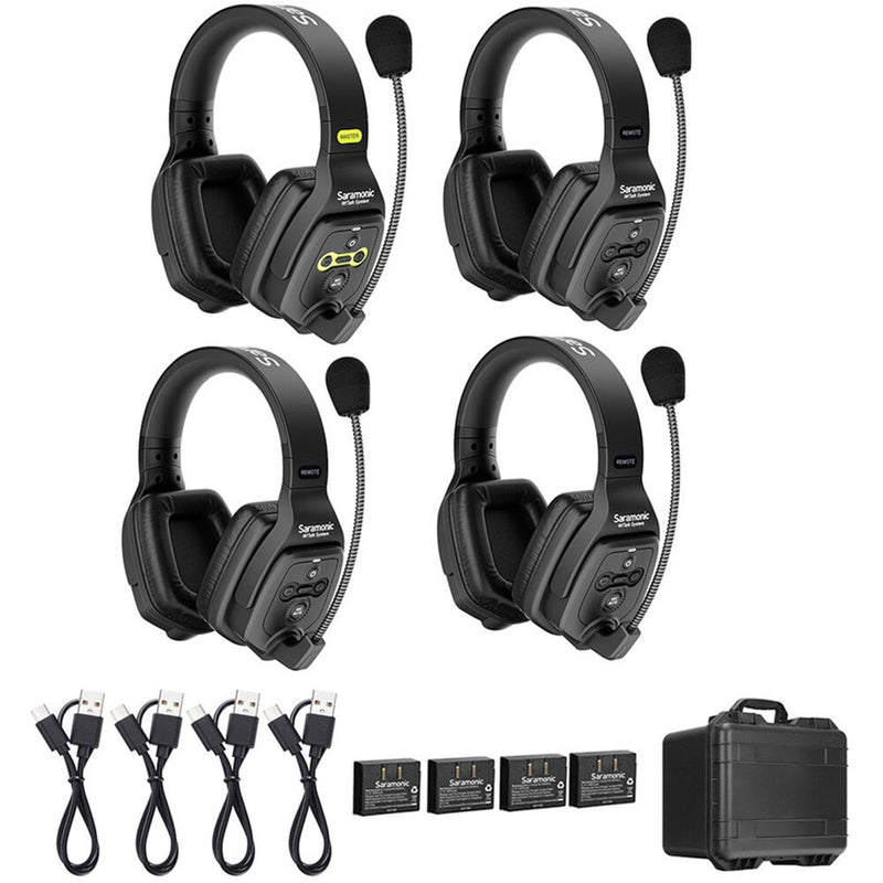 Saramonic WiTalk-WT4D 4-Person Full-Duplex Wireless Intercom System with Dual-Ear Headsets (1.9 GHz)