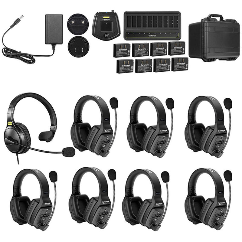 Saramonic WiTalk-WT8D 8-Person Full-Duplex Wireless Intercom System with Dual-Ear Remote Headsets (1.9 GHz)