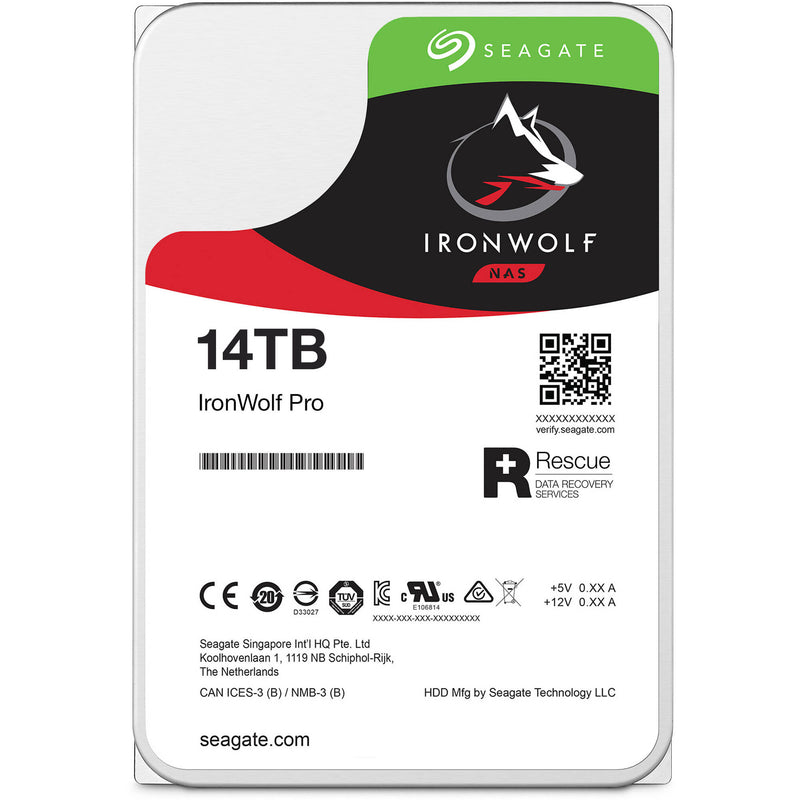 Seagate 14TB IronWolf Pro 7200 rpm SATA III 3.5" Internal NAS HDD (CMR)