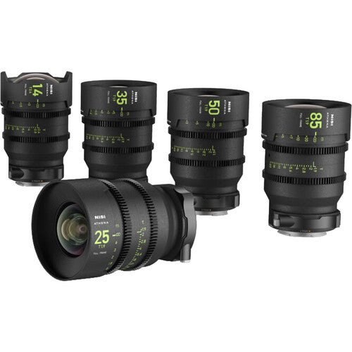 NiSi ATHENA PRIME T2.4/1.9 Full-Frame 5-Lens Kit (E Mount, Drop-In Filter)