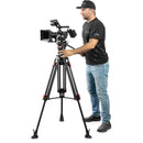 SHAPE Pro Video Carbon Fiber Tripod + Mid-Level Spreader + Fluid Head (33 lb Load)