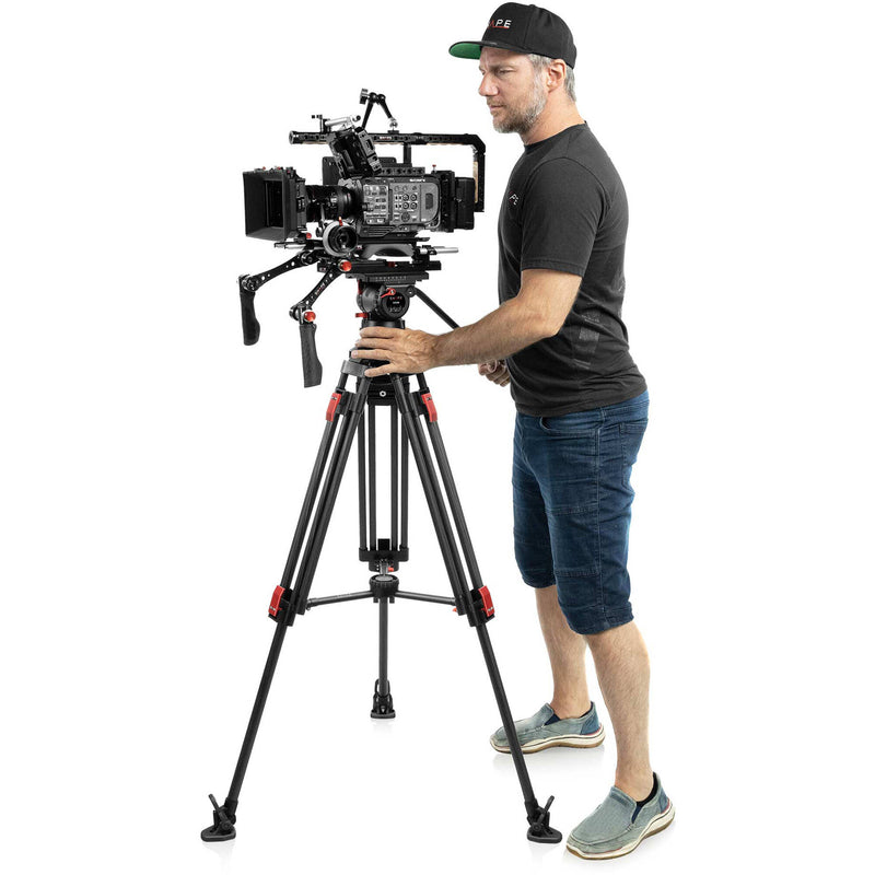 SHAPE Pro Video Carbon Fiber Tripod + Mid-Level Spreader + Fluid Head (45 lb Load)