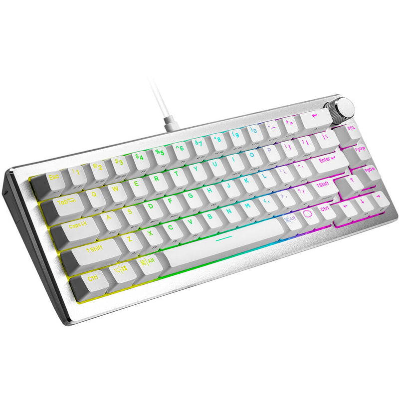 Cooler Master CK720 65% Customizable Mechanical Keyboard (Silver White, White Switches)