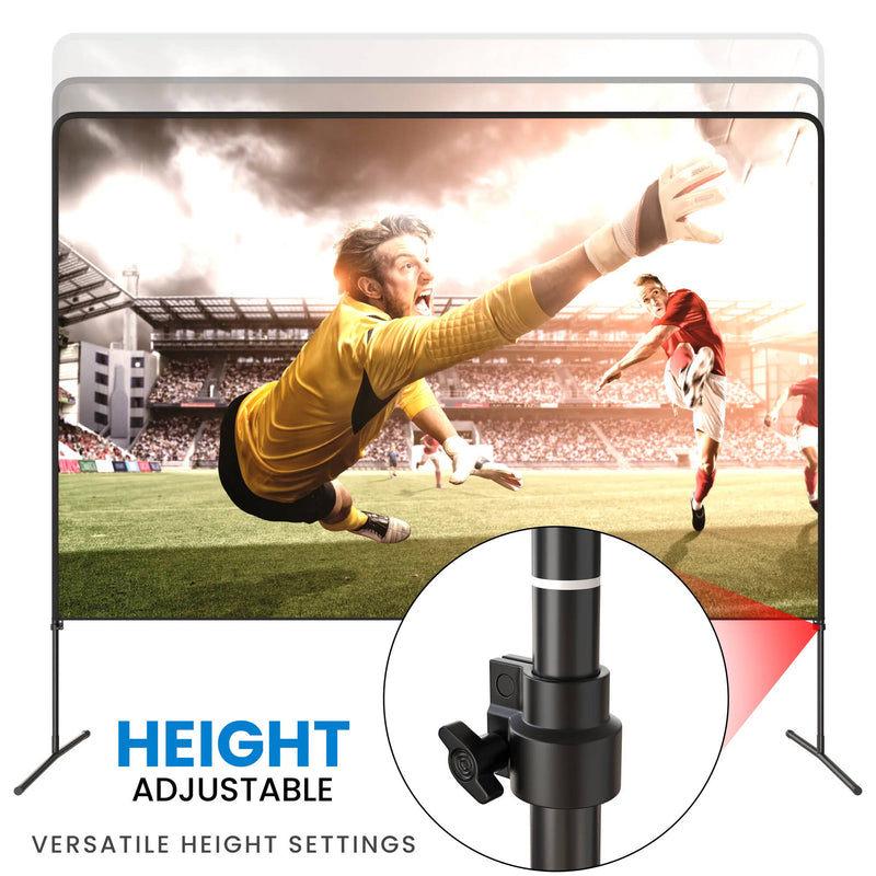 KHOMO GEAR Projector Screen and Stand with Height Adjustment (150")