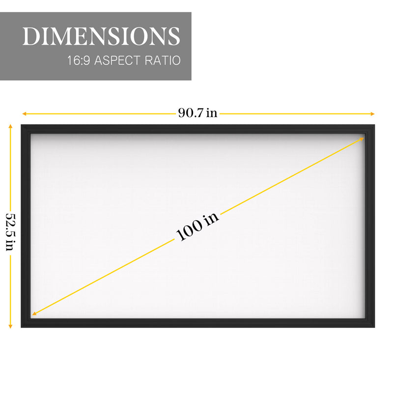 KHOMO GEAR GER-1252 Fixed-Frame Projector Screen (100")