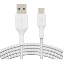 Belkin BoostCharge Braided USB-C to USB-A Cable (6.6', White)