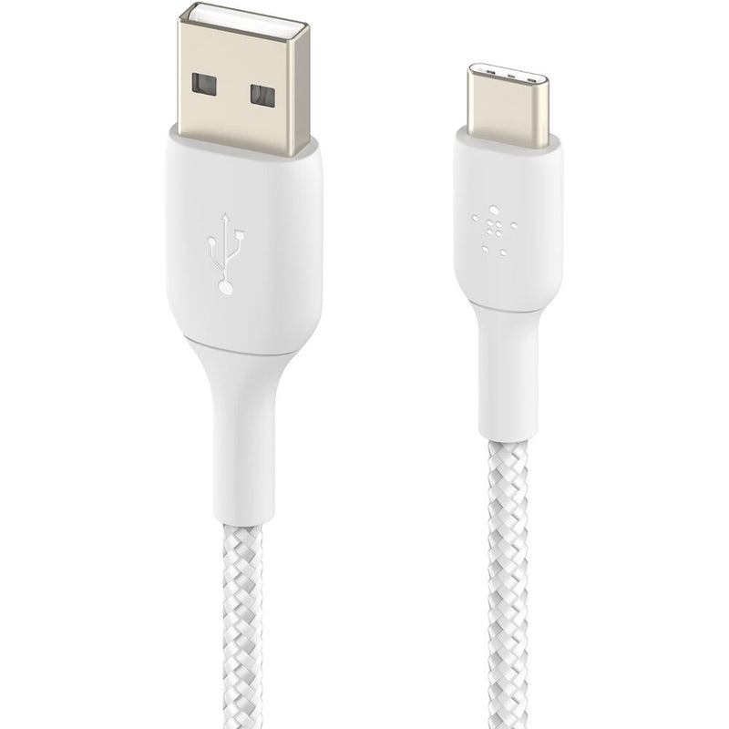 Belkin BoostCharge Braided USB-C to USB-A Cable (6.6', White)