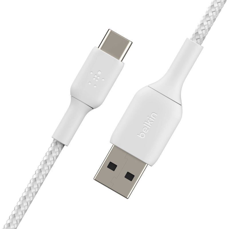 Belkin BoostCharge Braided USB-C to USB-A Cable (6.6', White)