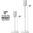 SANUS Height-Adjustable Floor Stand for Sonos Era 100 Speaker (White, Single)