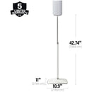SANUS Height-Adjustable Floor Stand for Sonos Era 100 Speaker (White, Single)
