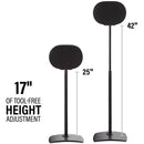 SANUS Height-Adjustable Floor Stand for Sonos Era 300 Speakers (Black, Pair)