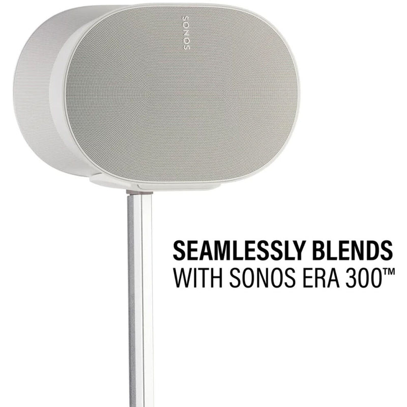 SANUS Height-Adjustable Floor Stand for Sonos Era 300 Speakers (White, Single)