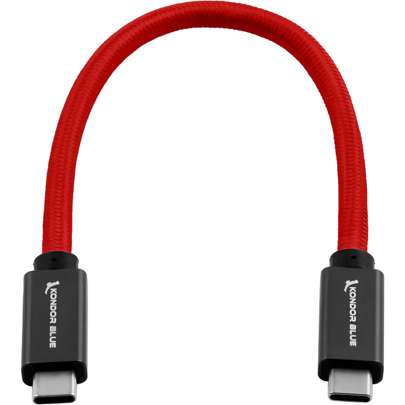 Kondor Blue USB-C 3.1 Gen 2 Cable (8.5", Cardinal Red)