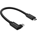 Kondor Blue Right-Angle USB-C 3.1 Gen 2 Cable (8.5", Raven Black)