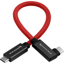 Kondor Blue Right-Angle USB-C 3.1 Gen 2 Cable (8.5", Cardinal Red)