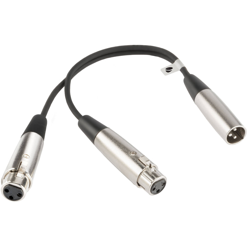 Pearstone XM-2XF XLR Male to 2 XLR Female Y-Cable (6")