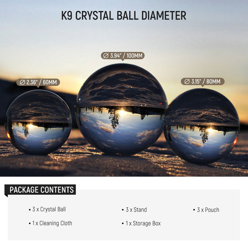 Neewer K9 Photography Crystal Ball Set (60/80/100mm)