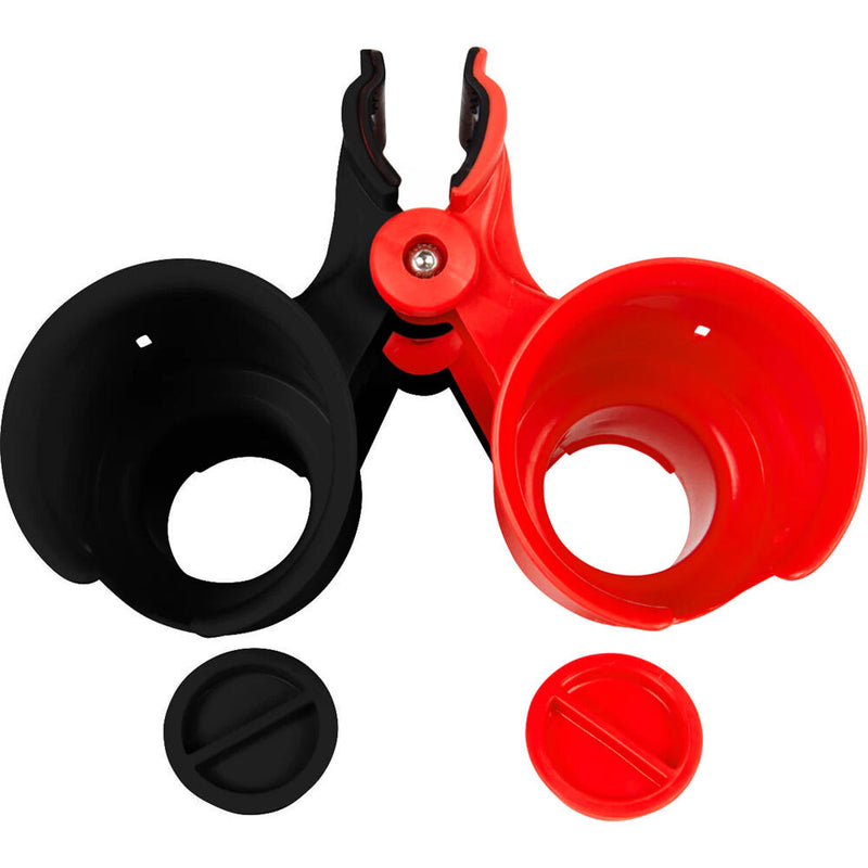 RoboCup Clamp-On Dual-Cup & Drink Holder (Red & Black)