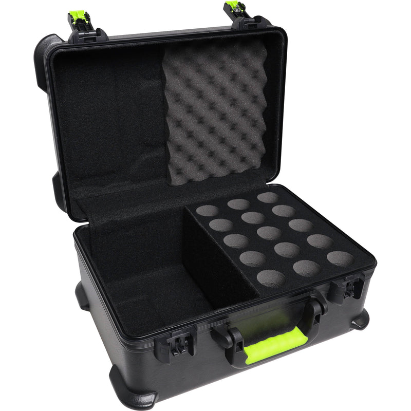 Shure by Gator SH-MICCASE15 Molded Case with Drops for 15 Wired Microphones and TSA-Approved Latches