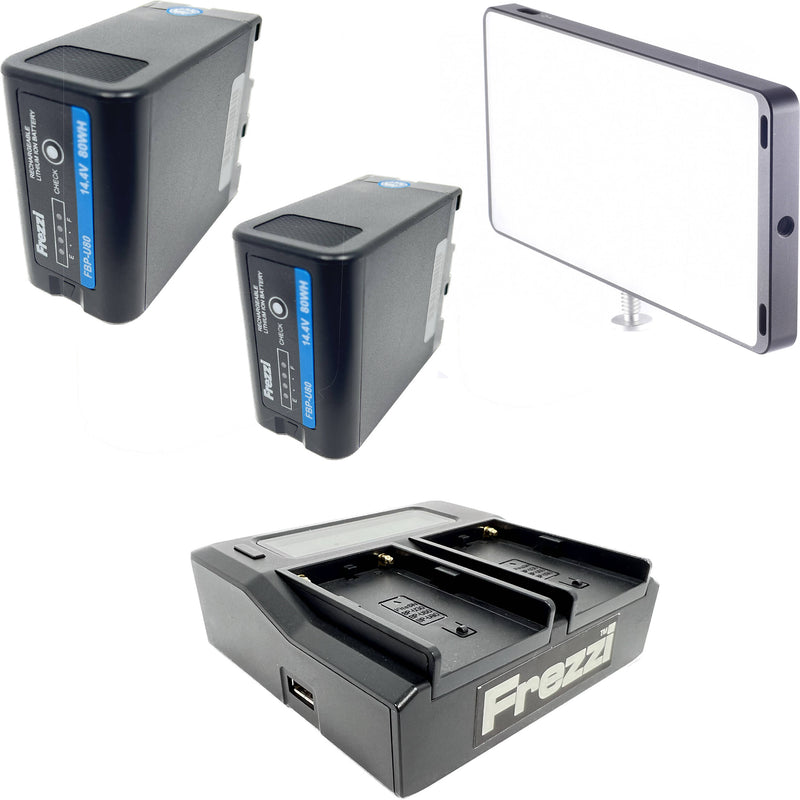 Frezzi FS-1L FBP-U80 Sony-Type 2-Battery Kit with Dual Charger & Pocket LED Light