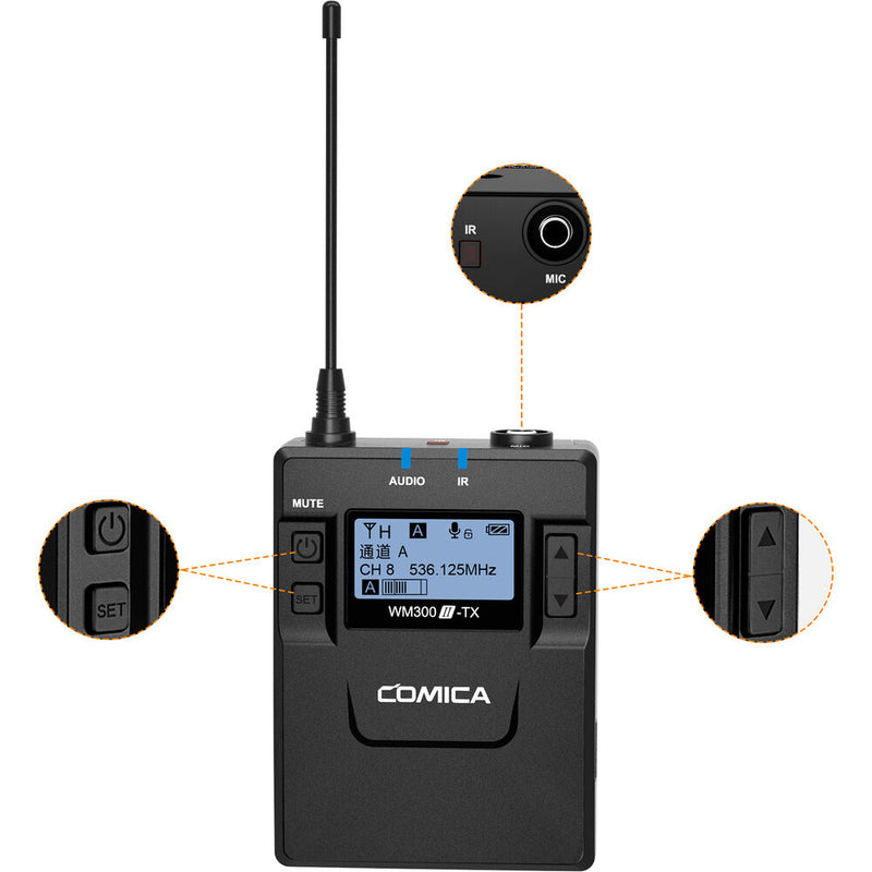 Comica Audio WM-300IIC UHF Wireless Lavalier Microphone System (534 to 589 MHz)