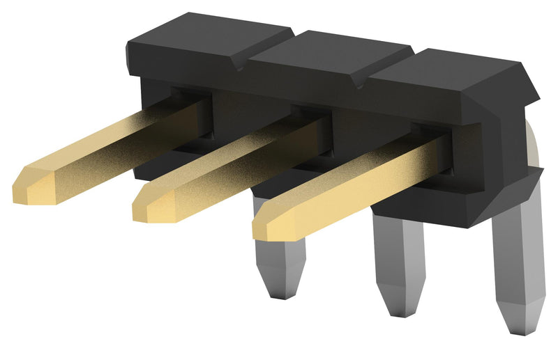 TE CONNECTIVITY 2MM-HB-S04-HT-02-H-TB Pin Header, Board-to-Board, 2 mm, 1 Rows, 4 Contacts, Through Hole Right Angle, 2MM-HB Series