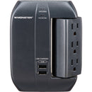 Monster Cable Wall Tap Surge Protector with Swivel Outlets (Black)