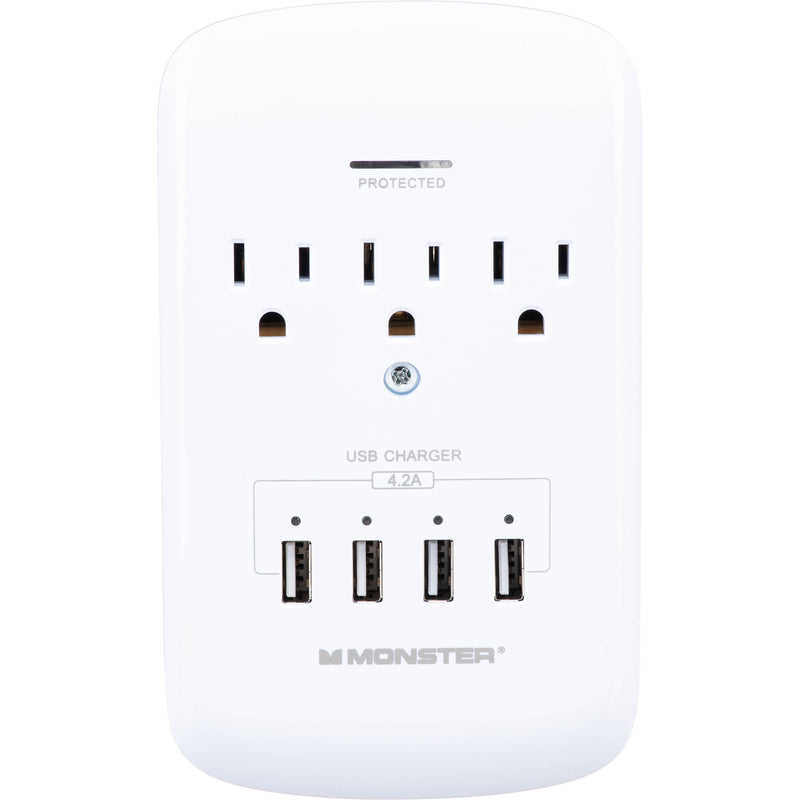 Monster Cable Wall Tap Surge Protector (White)