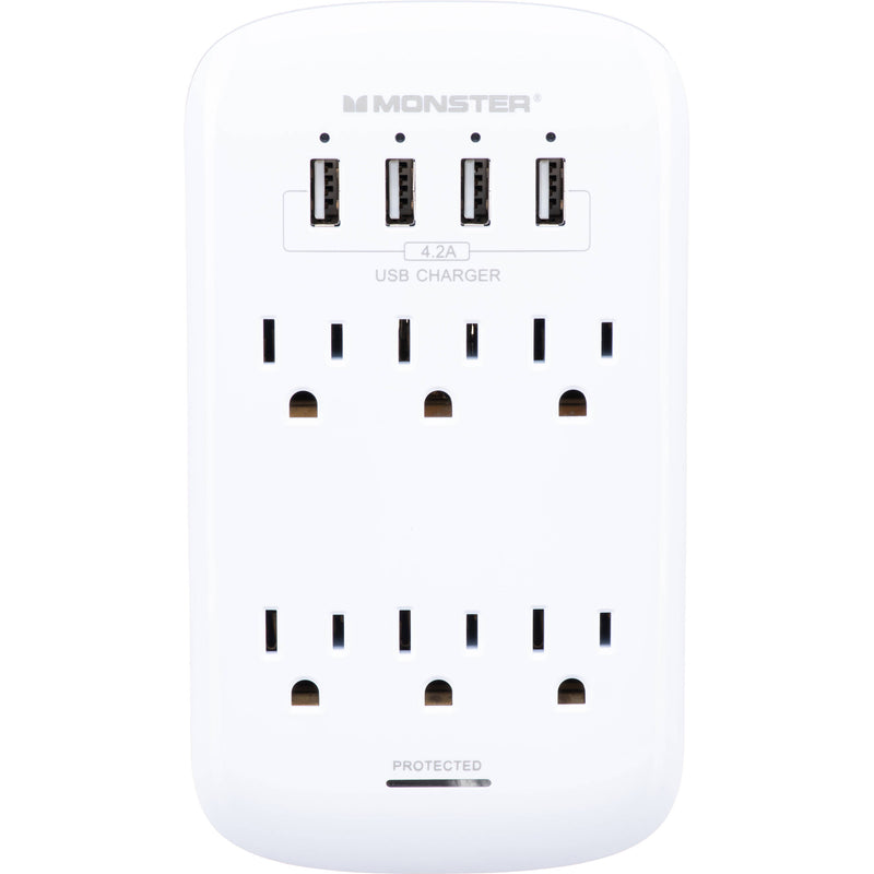 Monster Cable Wall Tap Surge Protector (White)