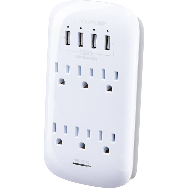 Monster Cable Wall Tap Surge Protector (White)