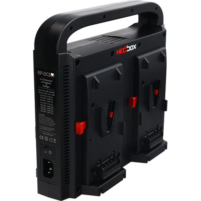 Hedbox Quad Digital V-Mount Battery Charger with Power Bank Function