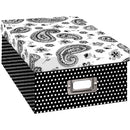 Pioneer Photo Albums Paisley Archival Storage Photo Box (Black and White)