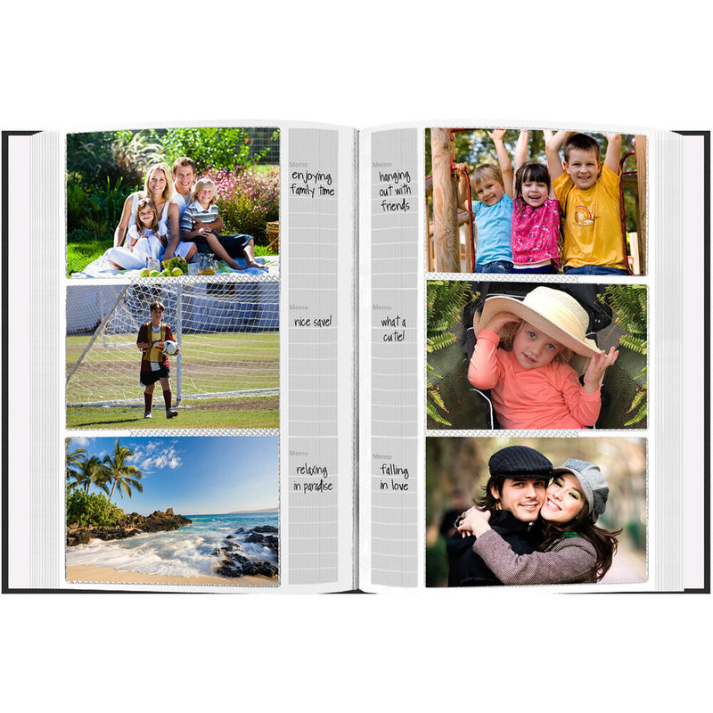 Pioneer Photo Albums Post-Bound Bi-Directional Memo Pocket Album (Black, 4 x 6")