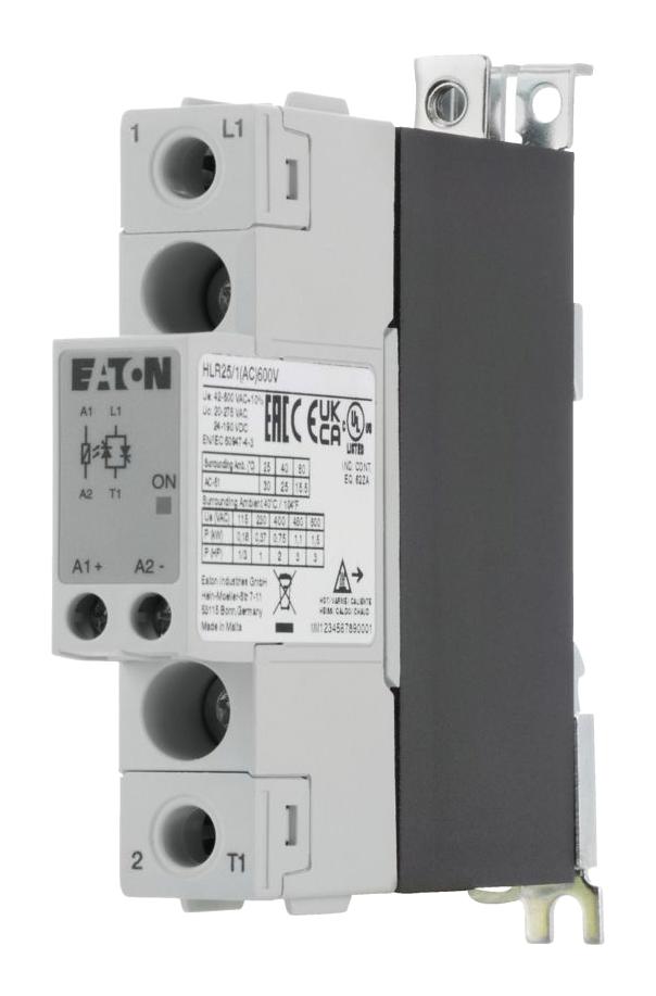 EATON MOELLER HLR25/1(AC)600V Solid State Relay, 1 Phase, 25 A, 600 V, DIN Rail, Screw, Zero Crossing